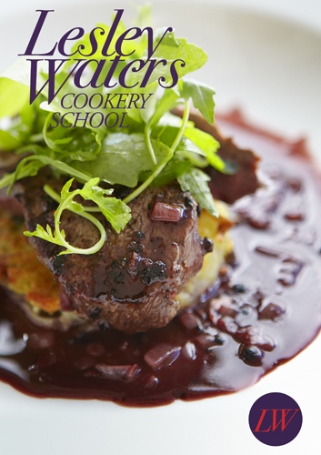 Pan Fried Venison with a Juniper Rub, Port wine Sauce and Thyme Rosti